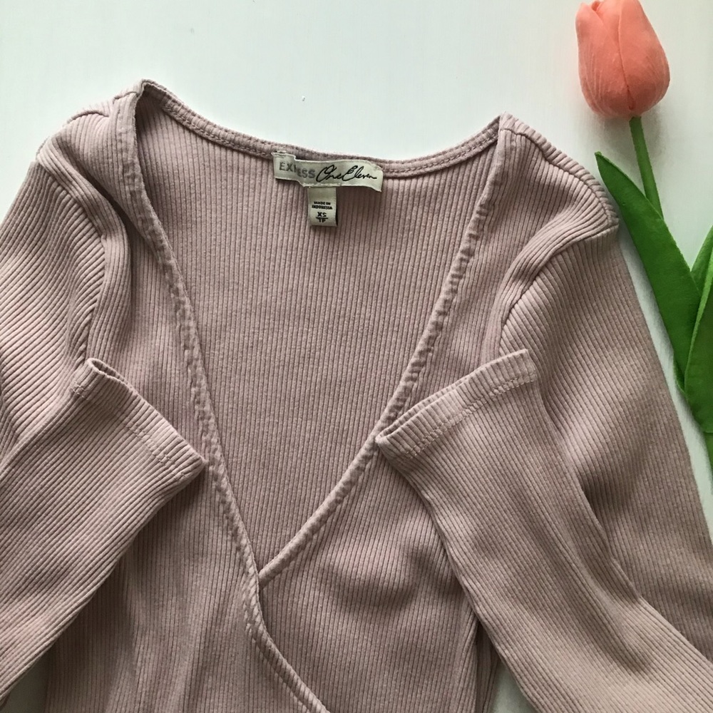 Express Pink wrap sweater Size XS